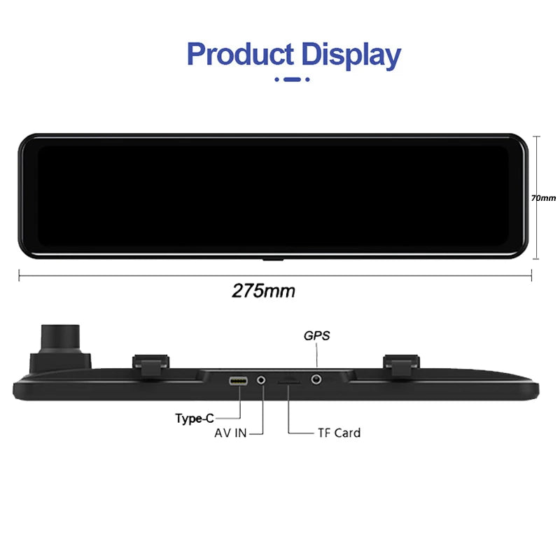 Espejo Retrovisor con Dash Cam 4K y WiFi