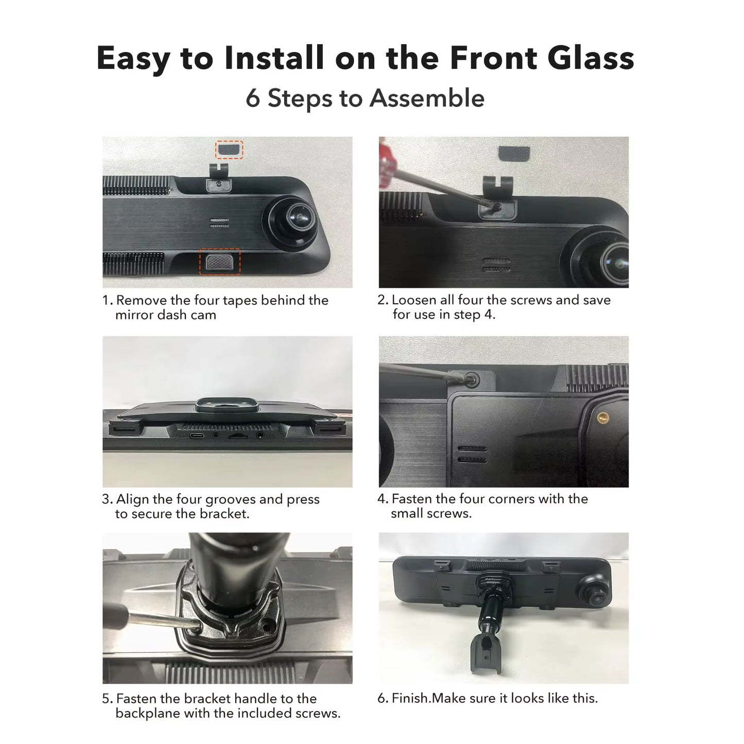 OEM Bracket for Mirror Dash Cam 12 Inch Mirror Dash Cam Mount Bracket Arm for Car DVR Instead of Strap