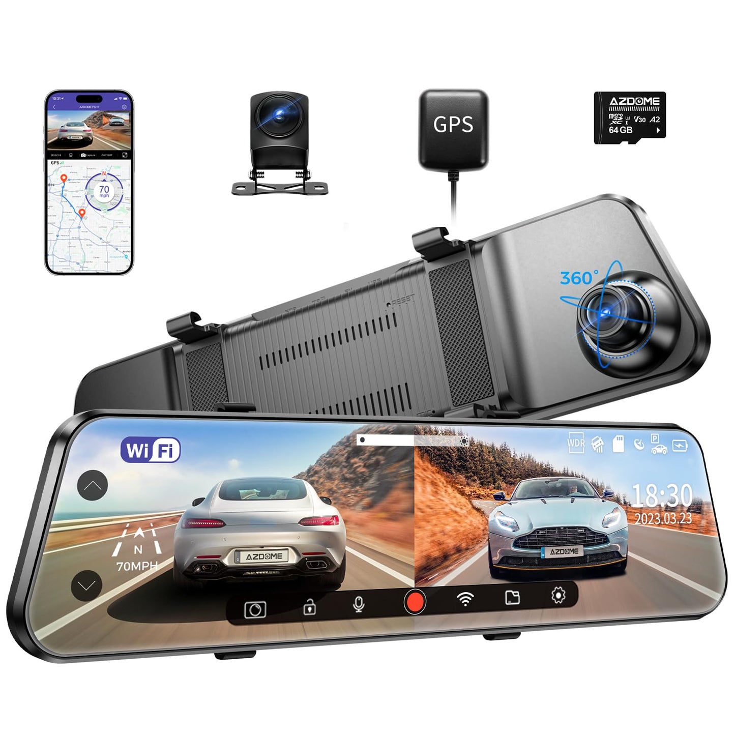 PG17 4K Dash Cam: 11.8" Touch Screen, Dual-Channel GPS, and Advanced Night Vision for Enhanced Road Safety