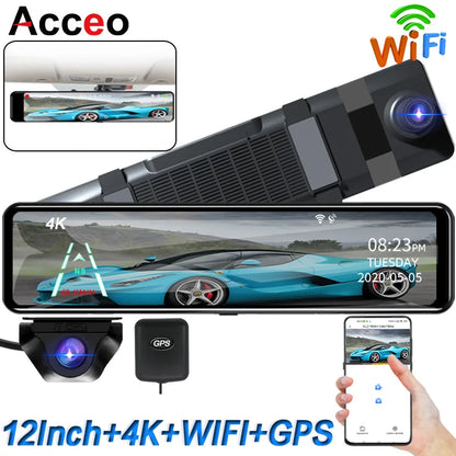 Espejo Retrovisor con Dash Cam 4K y WiFi