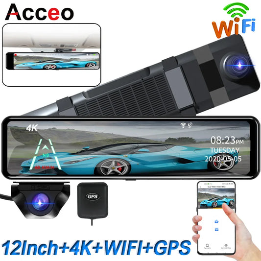 Espejo Retrovisor con Dash Cam 4K y WiFi