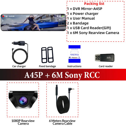 Espejo Retrovisor con Dash Cam 4K y WiFi