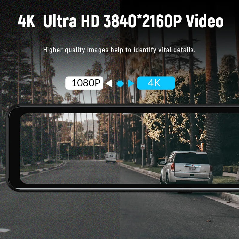Espejo Retrovisor con Dash Cam 4K y WiFi