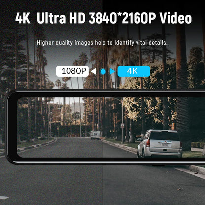 Espejo Retrovisor con Dash Cam 4K y WiFi